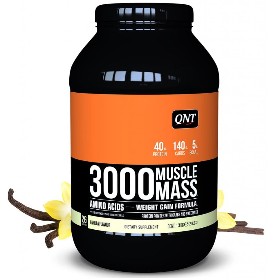 Pudre proteice QNT 3000 Muscle Mass Vanila- 1,3 kg